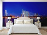 Slaapkamer fotobehang Rotterdam at night